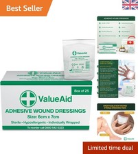 Comfort Stretch Adhesive Wound Dressings - 25 Sterile 6cm x 7cm Non-Stick Pads