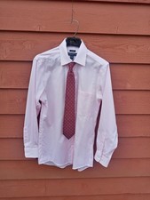 Men's PRONTO UOMO Non-Iron Pink Button-down Shirt size 15 1/2" with matching tie