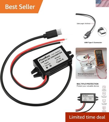 Waterproof 12V/24V to 5V DC-DC Step Down Converter with USB-C for Raspberry P...