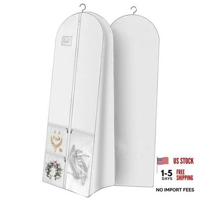 72'' Wedding Garment Bag for Gowns - 72'' White Garment Bag for Bridal Dress