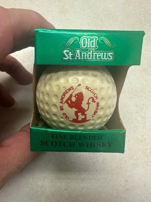 Vintage Mini Golf Ball Decanter Old St. Andrews Scotch Whiskey 50ml Empty
