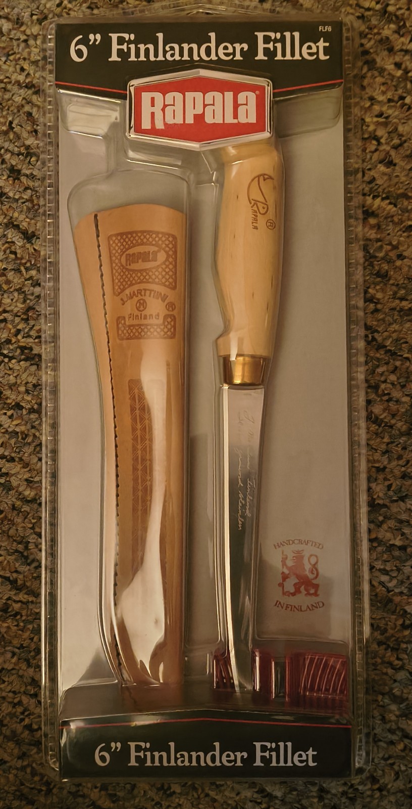 RAPALA 6" Finlander Fillet Knife ~ w/ Leather Sheath + Sharpener