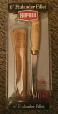 RAPALA 6" Finlander Fillet Knife ~ w/ Leather Sheath + Sharpener