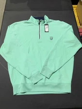 NWT MEN'S FAIRWAY & GREENE 1/4 ZIP PULLOVER, SIZE: M, COLOR: COOL BREEZE (M9.16)