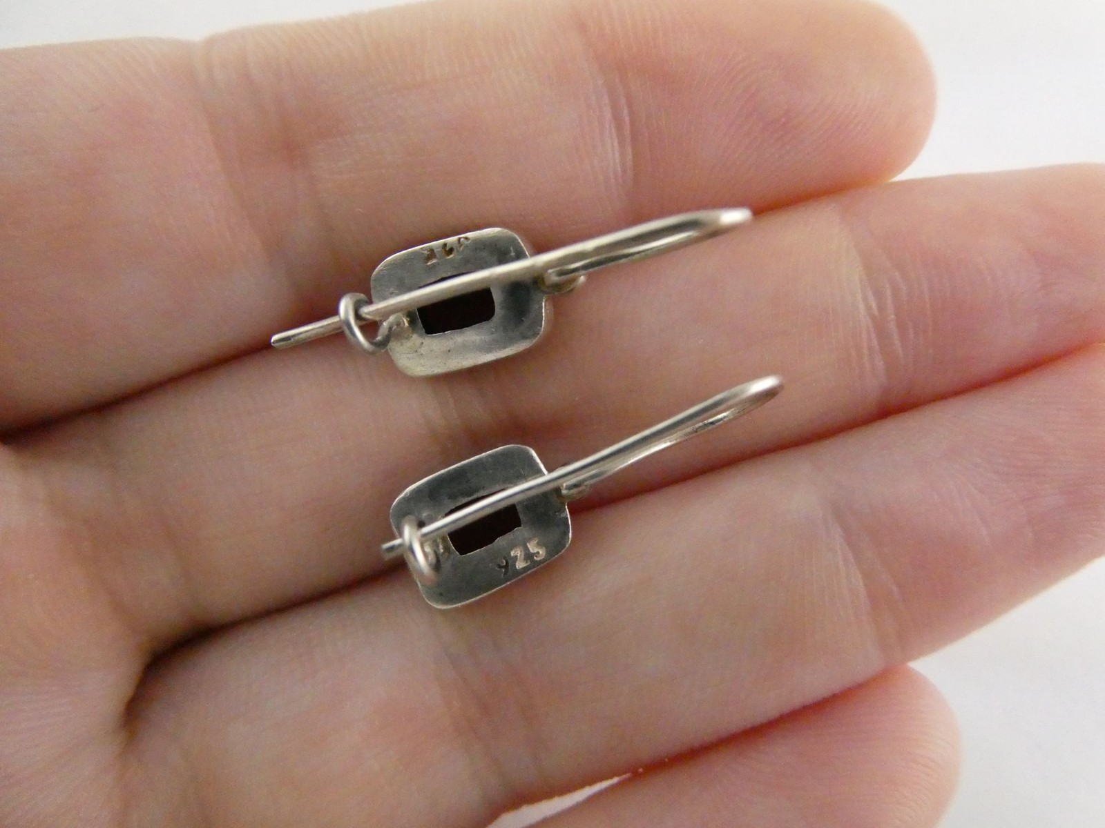 Sterling Silver Rectangular Cut Red Garnet Hook E… - image 18