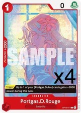 4X One Piece Card Game Portgas.D.Rouge OP13-014 Common NM
