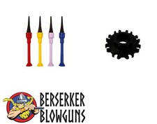 24 - .40 Cal Soft Tip Blowgun Darts with 8 Point Quiver by Berserker Blowguns