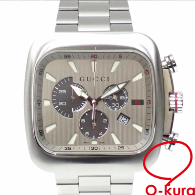 USED Excellent] GUCCI Coupe 131.2 Chronograph Silver Square 47mm