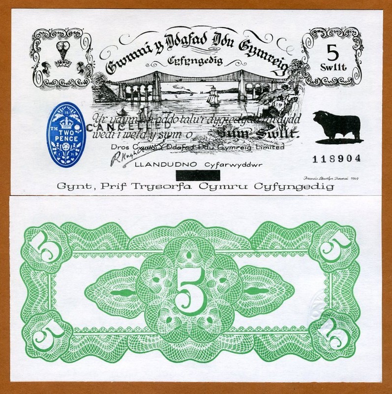 Wales, Black Sheep Bank, 5 shillings, 1971, P-NL, UNC