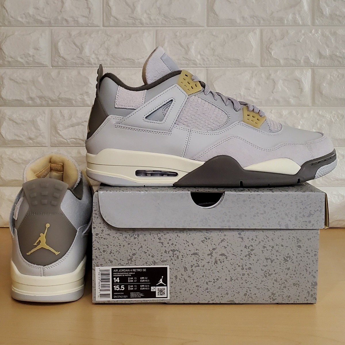 Air Jordan 4 Retro SE Craft Mens Size 14 Photon Dust Pale Vanilla