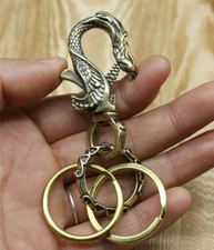 Solid Brass Keychains Pants Clip Hook Bag Car Keyrings Key Holder EDC