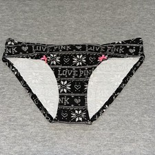 NWT Victoria s Secret PINK Vintage Fair Isle Ruched Bow Bikini Panties Medium