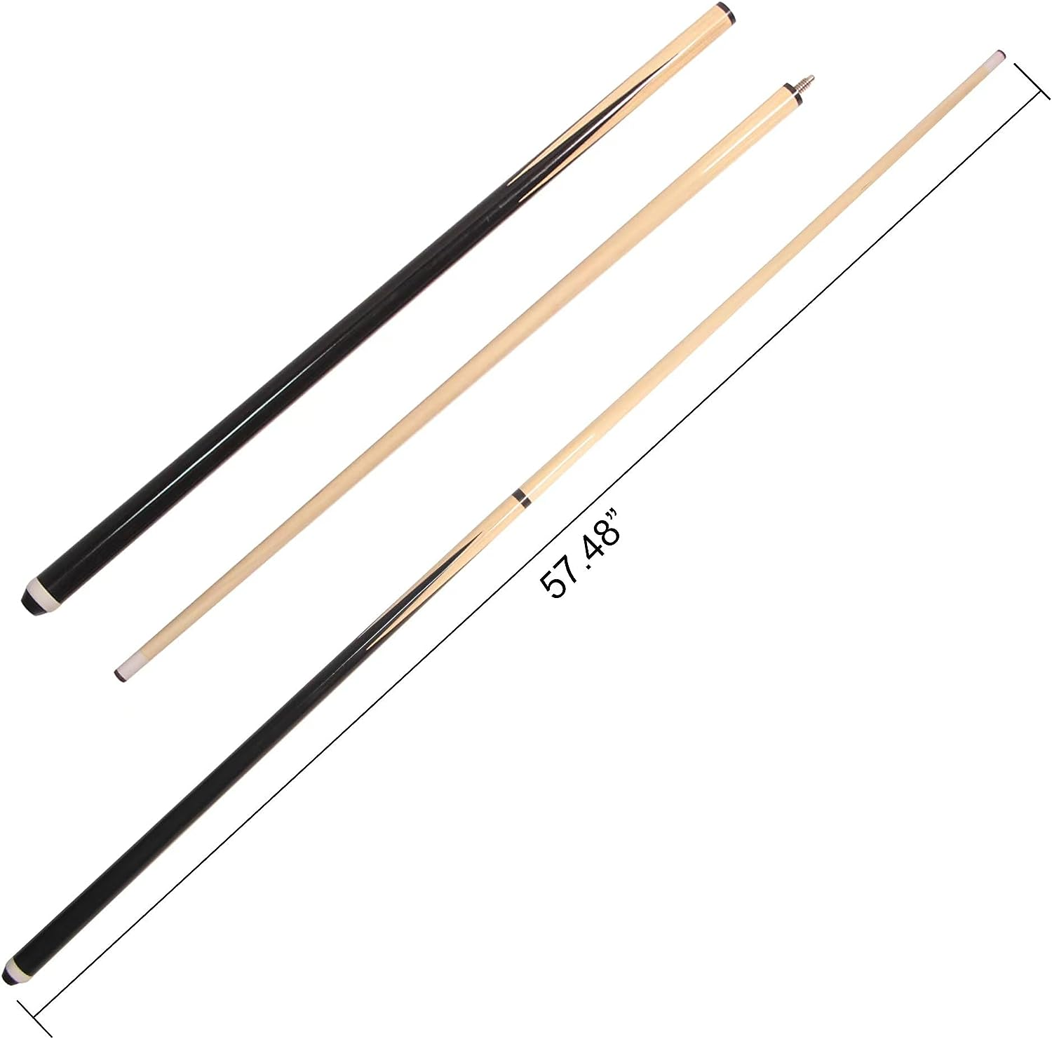 Set of 4 Pool Cues 58″ Billiard House Bar Cue Sticks, 2Piece Pool Cue