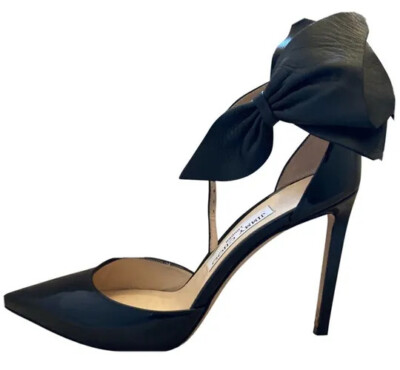 jimmy choo pumps sale designer Slingback Shoes Pumps Sale Designer Jimmy Choo Kelley Black Patent/Leather  Heels With Bow Ankle Strap