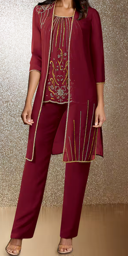 plus size 1X Blush Annette 3 Piece Beaded Pant Set Suit from Midnight Velvet new - 第 2/3 張圖片