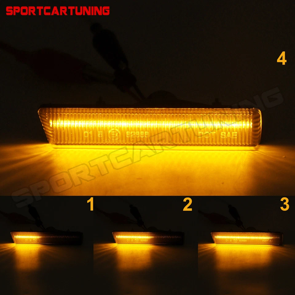 Sequential LED Smoked Side Marker Light For 1995-2001 BMW E38 & 2001-2006 E46 M3 Foto 2 de 4