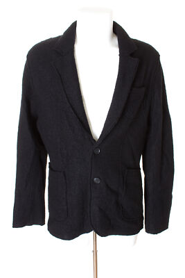 CG CLUB of GENTS Sakko Jacke Jacket Strickjacke Wolle Herren Gr. XL in Schwarz
