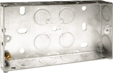 10x BG Double/Twin Metal 2 Gang Back Box for Electrical Wall Sockets - 25mm