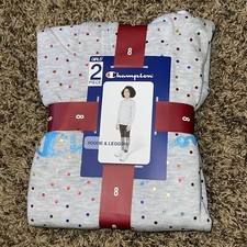 Champion Girl's 2 Piece Heavyweight Hoodie  Legging Active Set Size 8 Gray New