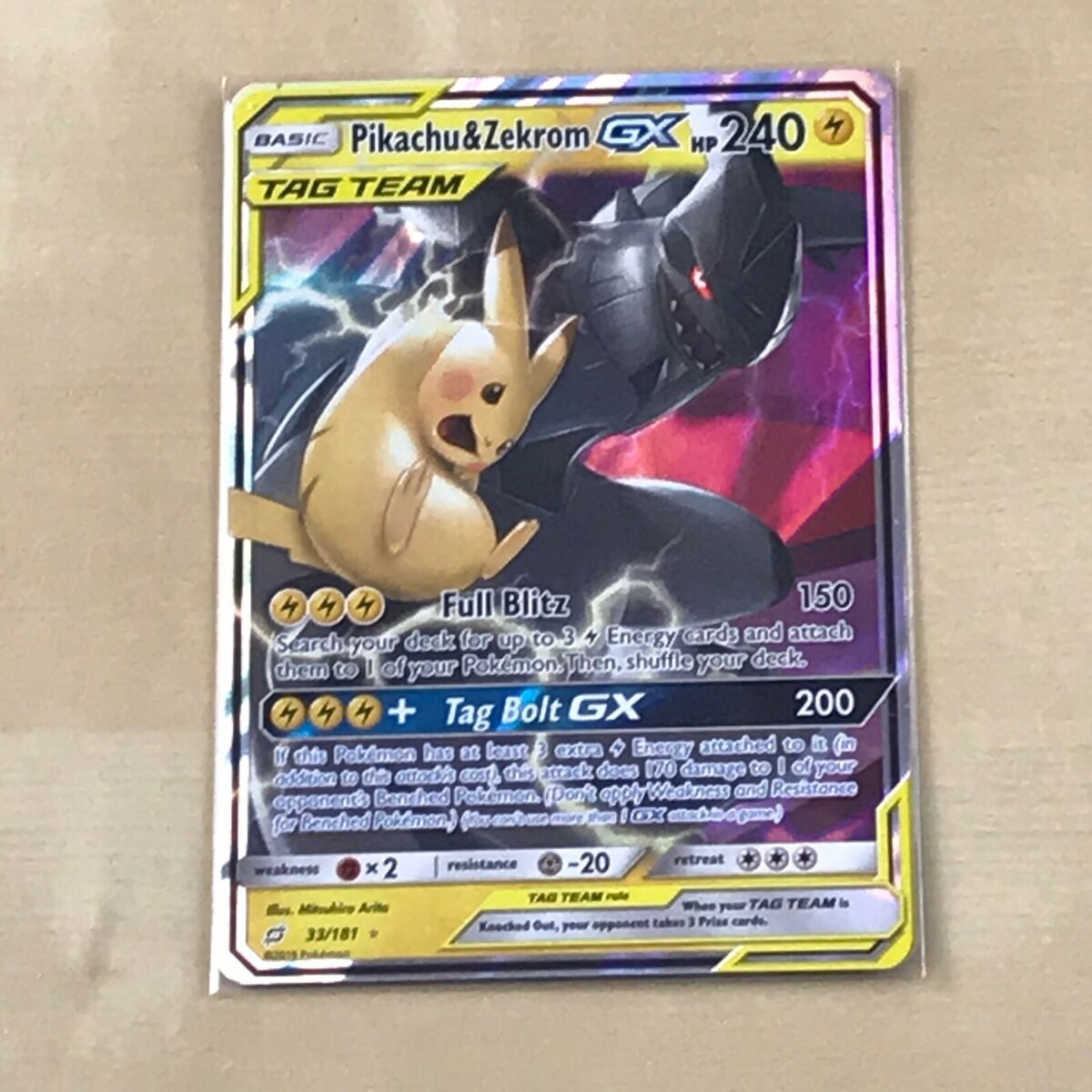 Pikachu & Zekrom GX 33/181, SM = Team Up, TAG TEAM, Ultra Rare