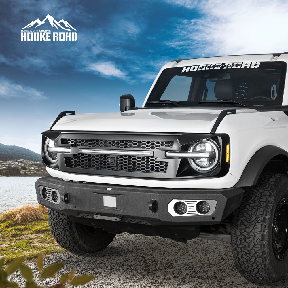 Raptor Style LED Grille For 2021-2024 Ford Bronco - Matte Black With Illuminated Letters
