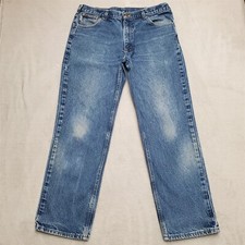 Carhartt Jeans Men 38x32 Blue Denim Straight Leg Relaxed Fit Faded Casual Pants