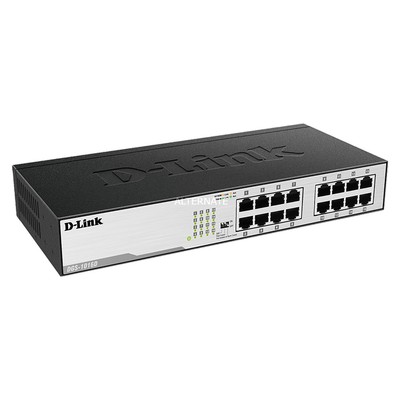 D-Link DGS-1016S 16-PORT GIGABIT UNMANAGED METAL DESKTOP SWITCH 10/100/1000 (RJ4