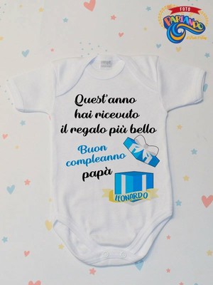 Body Neonato Neonata Tutina Buon Compleanno Papa Dedica Con Nome A Scelta Ebay