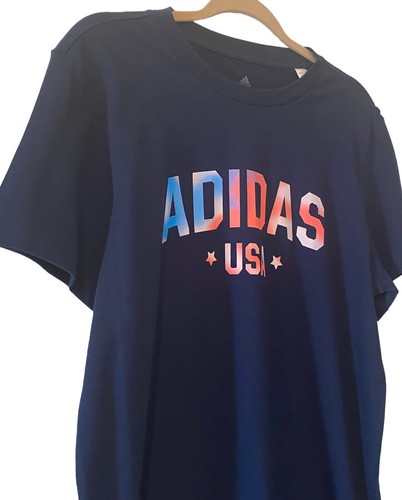 adidas USA Women's Navy/Multi America Cotton Tee Shirt Dress Size M NWT - Picture 4 of 9