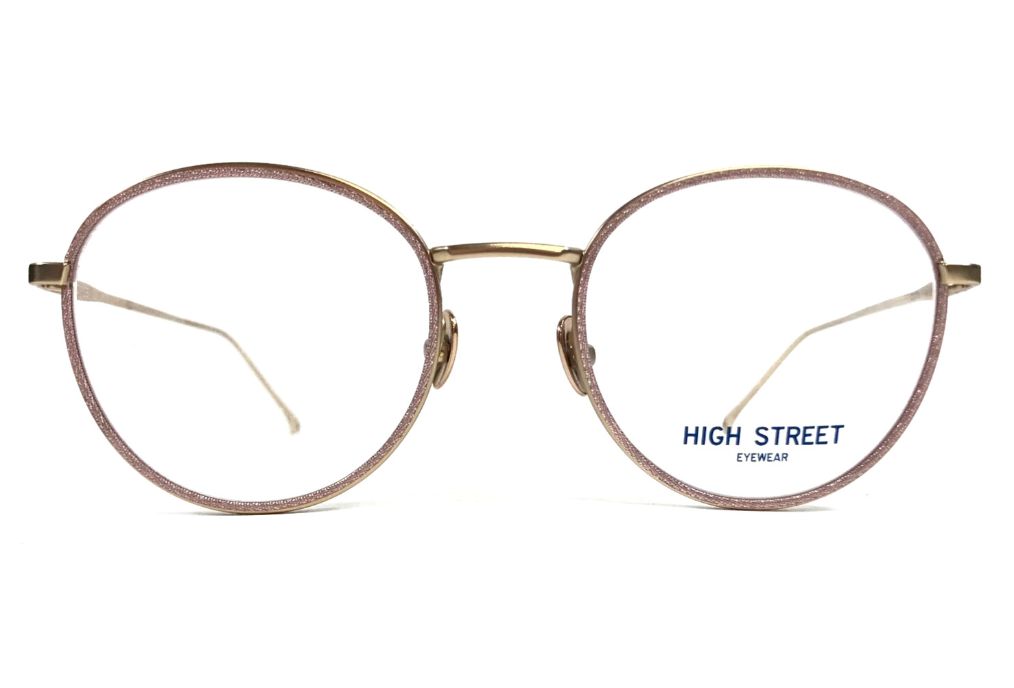 Оправа для очков CELESTE из розового золота с блестками в круглой проволочной оправе 50-20-145