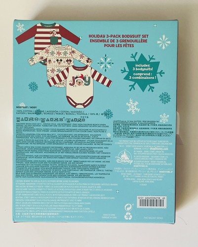 Disney Mickey Mouse and Friends Holiday Bodysuit Set 0-3 Months FREE SHIPPING - Picture 3 of 5
