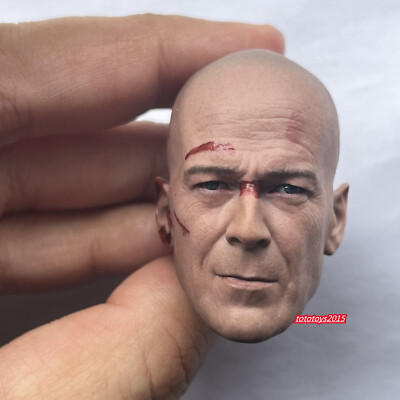 1:6 Head Sculpt Bruce Willis battle damaged For 12'' Male Figure Body Doll Toy