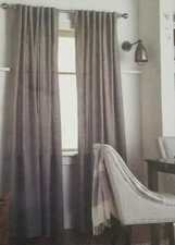 2 Threshold Gray Cotton Solid Window Panels (1 pair) 108" x 84" NIP