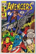 Avengers #80 GD Signed w/COA Roy Thomas 1st App Red Wolf 1970 Marvel Comics