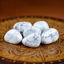 Set of 5 Howlite Tumbled Stones – Natural Healing Crystals for Calm & Relaxation