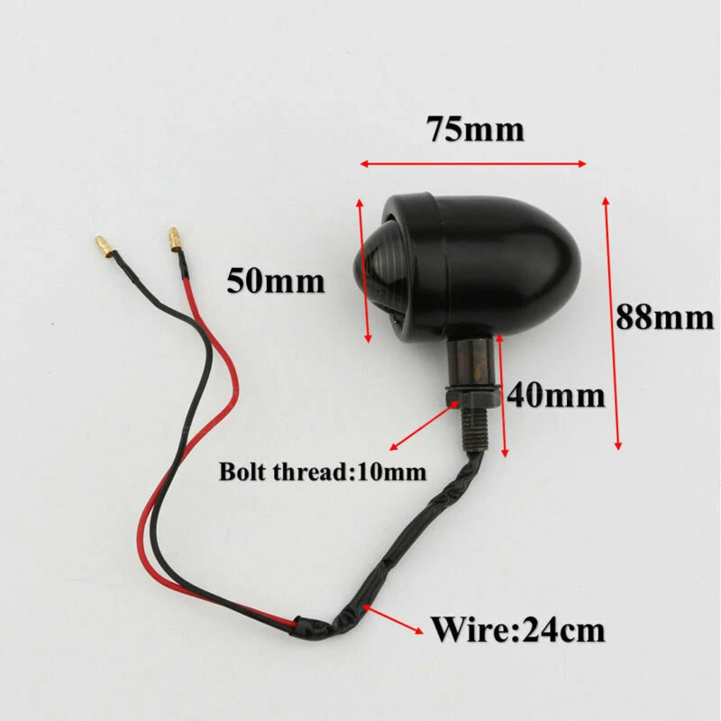 Luces de señalización de giro de bala negras LWKDDT 2 piezas para Honda Shadow Spirit 750 VT750DC Foto 2 de 4