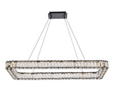 Crystal Chandelier Black Kitchen Island Dinin...