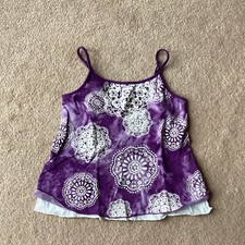 JUSTICE GIRLS JEWELED TANK TOP, 12, THIN ADJUSTABLE STRAPS, TWO LAYER FABRIC