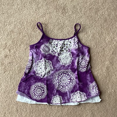 JUSTICE GIRLS JEWELED TANK TOP, 12, THIN ADJUSTABLE STRAPS, TWO LAYER FABRIC 
