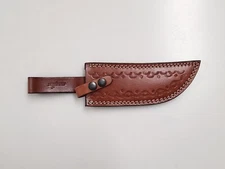 Leather Bowie Knife Sheath 7 in x 2 in Hand Crafted Belt Loop Vertical Holster