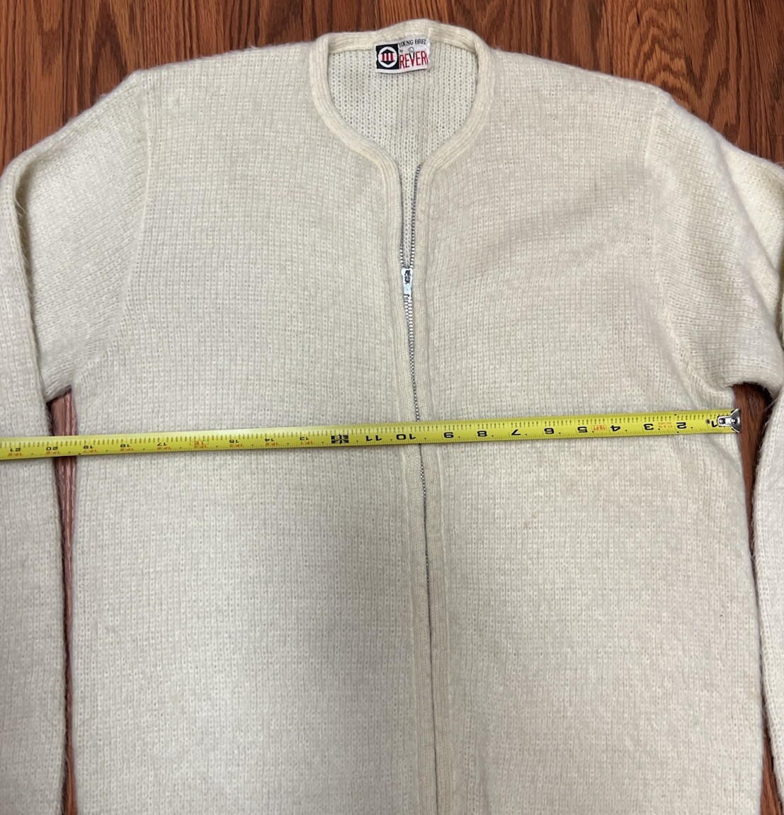 Vintage 60s Young Breed Revere Mohair Blend Cardigan Cream Color