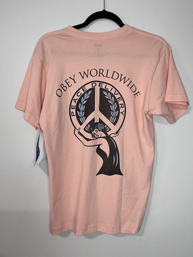 OBEY Organic Soft Tee NWT Coral Short Sleeve T-Shirt Women’s Size XS - Picture 5 of 7