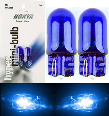 Nokya 194 168 2825 Nok5280 5W Blau Zwei Birnen Vorne Seite Marker Lager Fit T10