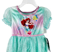 Disney Princess Ariel Nightgown Size 3T Short Sleeve Green Polyester