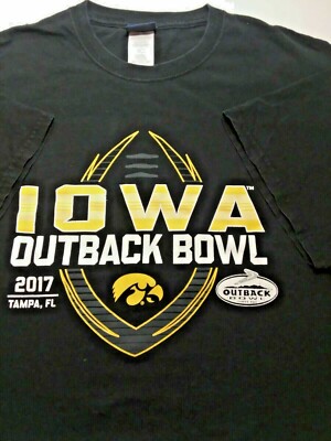 Men's 2XL Black T-Shirt Iowa Outback Bowl 2017 Tampa Bay FL