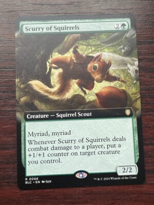 1x BORDERLESS SCURRY OF SQUIRRELS - Commander - MTG - Magic the Gathering