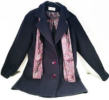 VINTAGE HERMAN KAY WOOL WOMENS COAT WITH PAISLEY SCARF