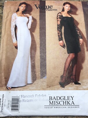 🌹 VOGUE AMERICAN DESIGNER #1864 BADGLEY MISCHKA LADIES GOWN