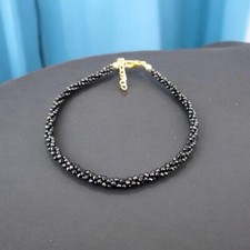 Pulseras de mujer de 6-8"" con cuentas redondas facetadas de hematita retorcida de múltiples hilos