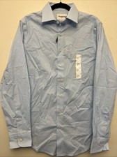 Good fellow men  s dress shirt, small 14- 14 1/2, blue NWT